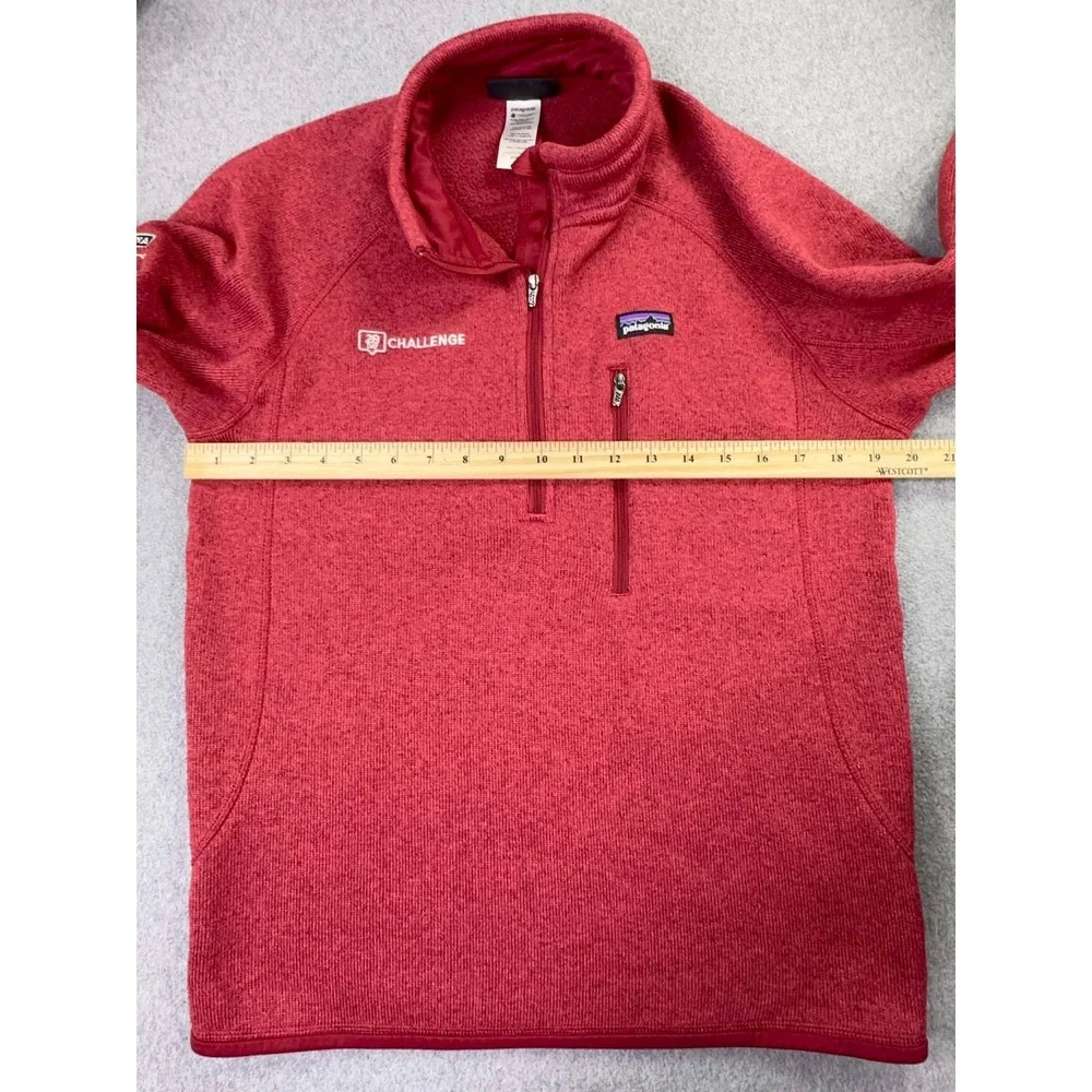 Patagonia Better Sweater Red 1/4 Zip Fleece Jacket Pullover Mens Size Small LOGO
